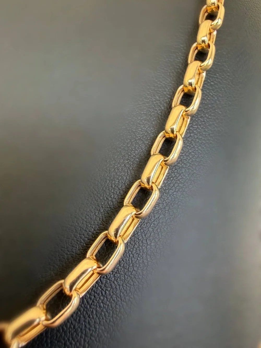 UnoAerre Italy 14k Solid Yellow Gold Cable Link Chain Unisex Necklace 29” 5mm